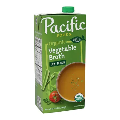 Pacific Foods Gluten Free Organic Low Sodium Plant Based Vegetable Broth - 32oz