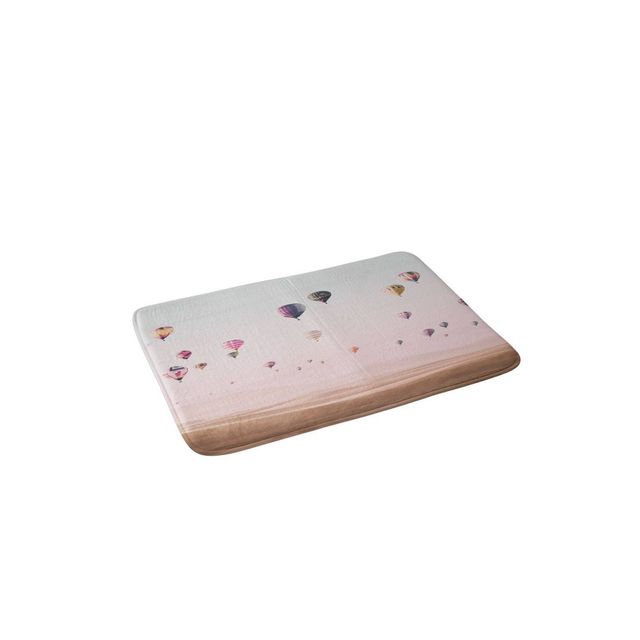 Sisi and Seb Around The World Memory Foam Bath Rug Pink - Deny Designs: Microfiber, Machine Washable, Non-Slip Backing