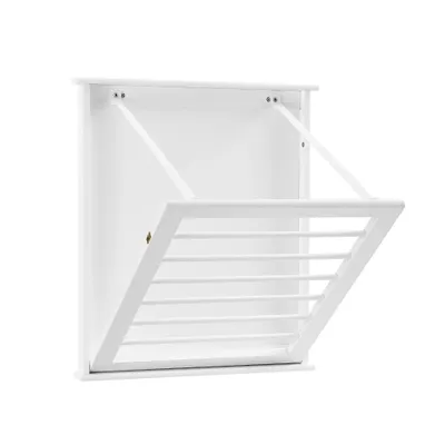 6 Slotted Folding Wall Mounted Laundry Drying Rack White - Danya B.