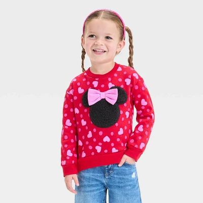 Toddler Girls Disney Minnie Mouse Valentines Pullover Sweatshirt