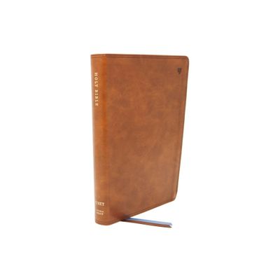 Net Bible, Thinline Large Print, Leathersoft, Brown, Comfort Print - by Thomas Nelson (Leather Bound)