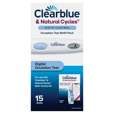 Clearblue & Natural Cycles Hormone-Free Birth Control Digital Ovulation Test Refill Pack - 15ct