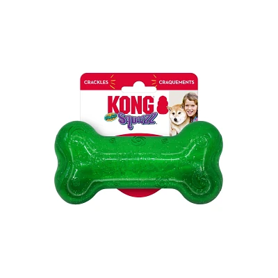 KONG Squeezz Crackle Bone Dog Toy