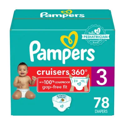 Pampers Cruisers 360 Diapers Super Pack - Size 3 - 78ct