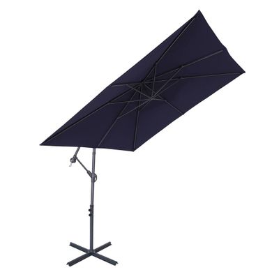 8.2 x 8.2 Square Patio Offset Deck Umbrellas with Cross Base  - Wellfor: Poolside & Garden Sun Protection