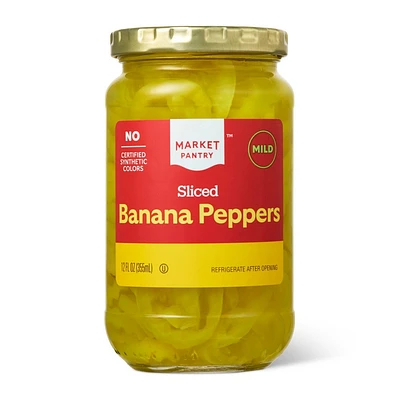 Mild Sliced Banana Peppers - 12 fl oz - Market Pantry