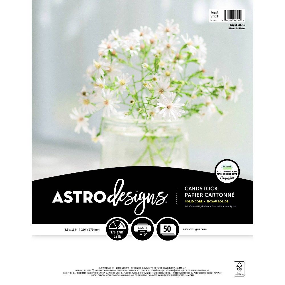 Astrobrights Color Cardstock 8.5 x 11 FSC Certified 65 lb. Natural