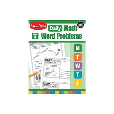 Daily Word Problems Math, Grade 4 Teacher Edition - by Evan-Moor Educational Publishers (Paperback)