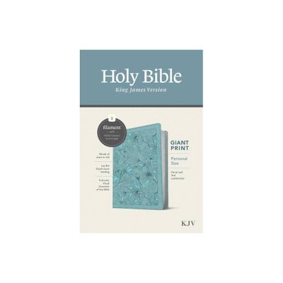 KJV Personal Size Giant Print Bible, Filament Enabled (Leatherlike, Floral Leaf Teal, Red Letter) - Large Print (Leather Bound)