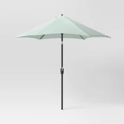 9 Round Outdoor Patio Market Umbrella with Black Pole