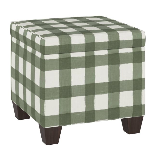 Skyline Furniture Fairland Storage Ottoman Buffalo Square Sage