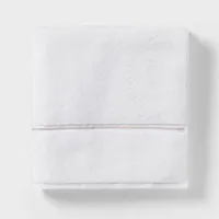 Spa Plush Oversized Bath Towel Almond Embroidered - Threshold: Cotton Terry, Fade-Resistant Bath Sheet