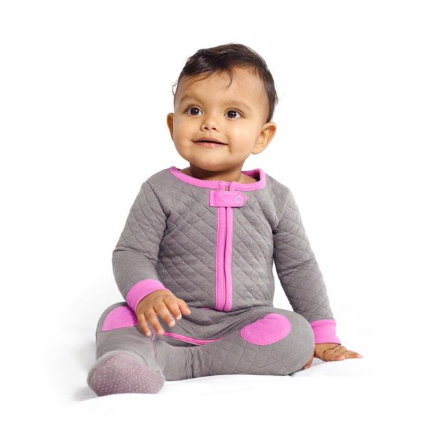 baby deedee Sleepsie Footie Pajamas Slate/Hot Pink 6-12M