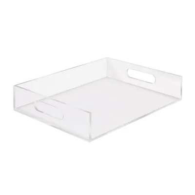 RUSSELL + HAZEL Acrylic Inbox: Clear Desk Organizer, Letter Tray, Office Supplies, 12.5 x 10.5 x 2.5