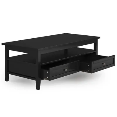 Norfolk Coffee Table Black - WyndenHall: Storage, Lacquered Pine & Plywood, Transitional Style