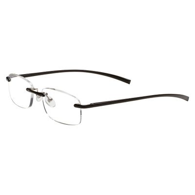 ICU Eyewear Stanford Rimless Black Reading Glasses +1.50
