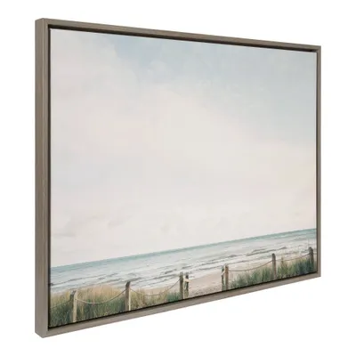 28 x 38 Sylvie Pale Sky Frame Canvas by Emiko and Mark Franzen - Kate & Laurel: Coastal Wall Decor