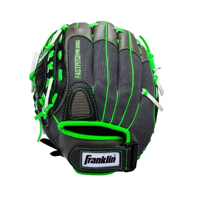 Franklin Sports PVC Windmill Series Left Handed Thrower Softball Glove - Gray/Lime Mesh (11.0)