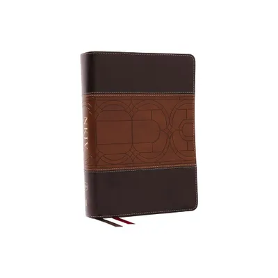 NKJV Study Bible, Leathersoft, Brown, Full-Color, Comfort Print - by Thomas Nelson (Leather Bound)