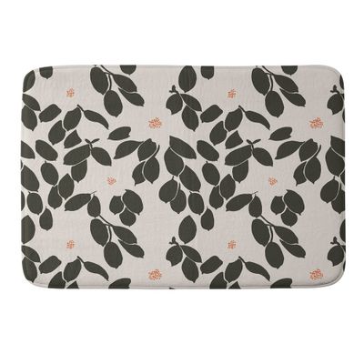 Zooey Zooey Magnolia Memory Foam Bath Rug Beige - Deny Designs: Abstract Microfiber, Machine Washable