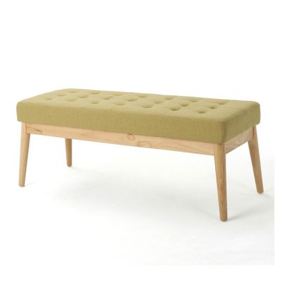 Saxon Upholstered Bench: Bright , Mid-Century Modern, Christopher Knight Home - Ottoman, Window Seat