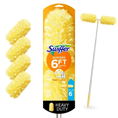 Swiffer Dusters Heavy Duty Super Extendable Handle Dusting Kit(Extension Pole, Extendable Handle,4 Duster Refill) - 4ct