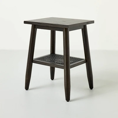 Wood & Cane Bathroom Stool - - & Magnolia