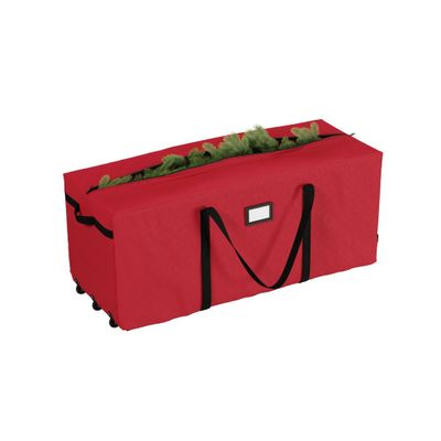 Elf Stor Elf Stor Premium Red Rolling Christmas Tree Storage Duffel Bag for 9 Disassembled Tree