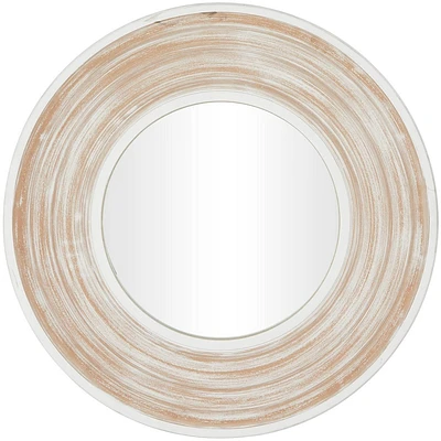 35x35 Wooden Wall Mirror with White Wash Effect Cream - Olivia & May: No Assembly, MDF Frame, Indoor Use