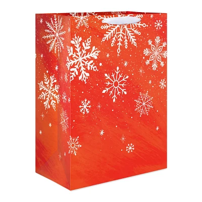 Snowflakes on Red Christmas Jumbo Gift Bag