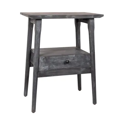 Kit Side Table Matte Black - East at Main: Mango Wood, No Assembly, Rectangle Accent Table