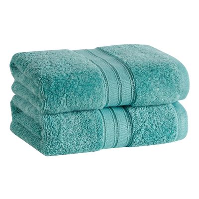 2pk Cotton Rayon from Bamboo Hand Towel Set Seafoam - Cannon