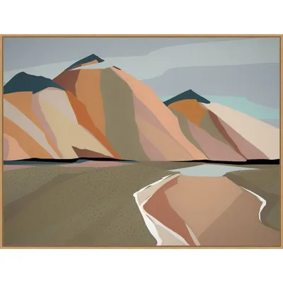 42 x 32 Australian Alps by Urban Road Framed Canvas Wall Art Print - Amanti Art: Modern Decor, Earth Tones