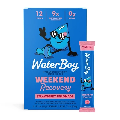 Waterboy Hydration + Weekend Recovery Dietary Supplement - Strawberry Lemonade - 2.75oz/12ct