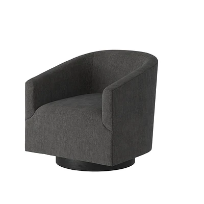 Comfort Pointe Geneva Wood Base Swivel Accent Chair : Modern Upholstered Armchair, 300 lbs Capacity