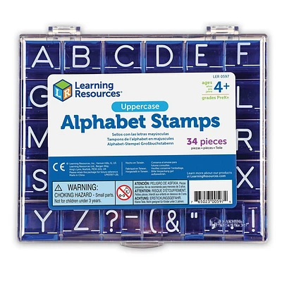 Learning Resources Set of 26 Uppercase Alphabet Stamps Letters Stamps for Kids Letters and Punctuation Ages 4plus