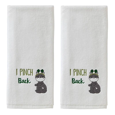 2pc I Pinch Back Hand Towel Set - SKL Home: Dobby Velour, Bathroom Essentials