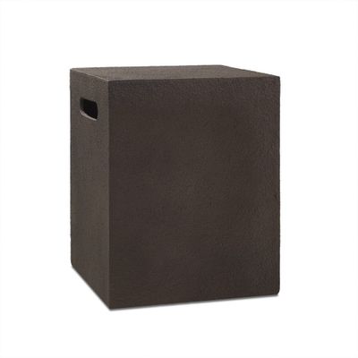 Baltic Propane Tank Cover - Brown - Real Flame: Steel Side Table, UV & Weather-Resistant, Vinyl Storage Included