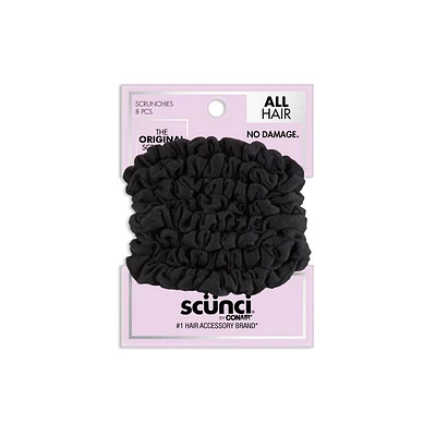 scnci No Damage Knit Scrunchies - Black - All Hair - 8pcs