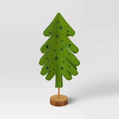 14.5 Embroidered Felt Christmas Tree Sculpture - Wondershop Light Green