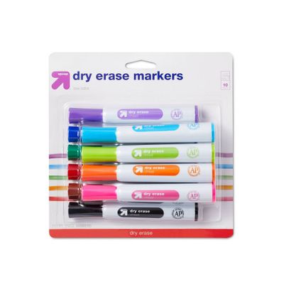 10pk Chisel Tip Dry Erase Markers Multicolor - up&up