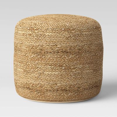 Jada Woven Pouf - Threshold: Round, Textured, Foam Bead Filled