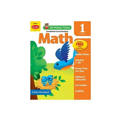 Math Skills, Grade 1 Workbook - (At-Home Tutor) by Evan-Moor Educational Publishers (Paperback)