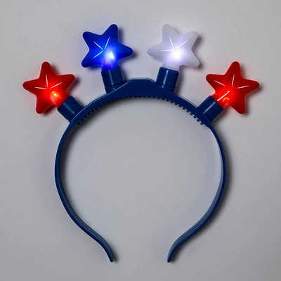 Light-up Headband Red White & Blue Stars - Sun Squad
