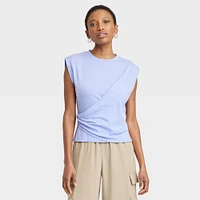 Women Slim Fit Drape Wrap T-Shirt