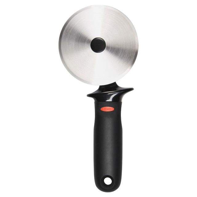 OXO Softworks Pizza Wheel: Stainless Steel Pizza Slicer & Roller, Dishwasher-Safe, Black Handle