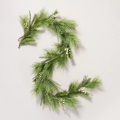 Faux Needle Pine and Snowberry Christmas Garland