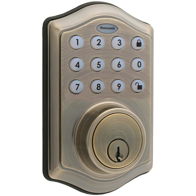 Honeywell Electronic Deadbolt- Antique Brass