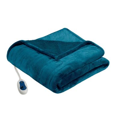 Beautyrest 60x70 Electric Heated Microlight to Berber Throw Blanket : 5-Year Warranty, Machine Washable