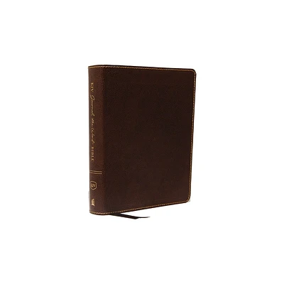 KJV, Journal the Word Bible, Bonded Leather, Brown, Red Letter Edition, Comfort Print - by Thomas Nelson (Leather Bound)